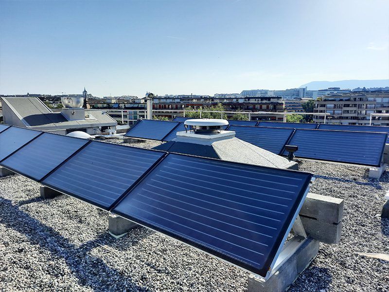 Realisation panneaux solaire thermique à Champel